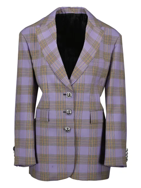 Rabanne checked blazer Purple 25PCVE014LA0337