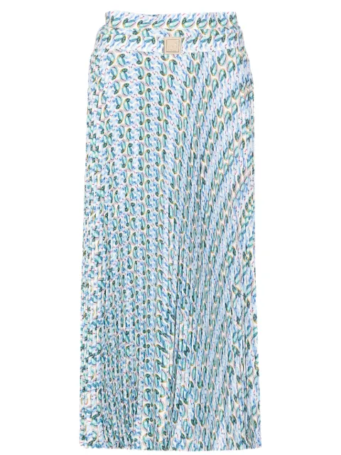 Tory Burch abstract-print maxi skirt Blue 169354