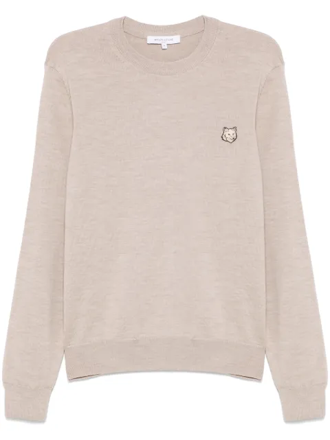 Maison Kitsuné Bold Fox Head Patch sweater Neutrals MM00815KT1036