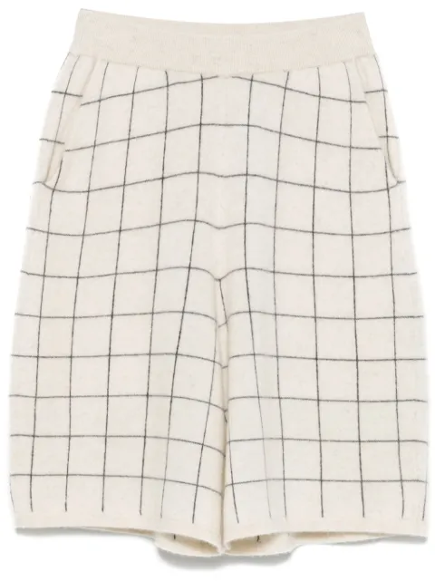Frenckenberger windowpane-pattern shorts Neutrals S254040XC