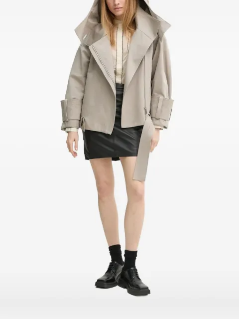 AERON hooded belted jacket Neutrals JK102556