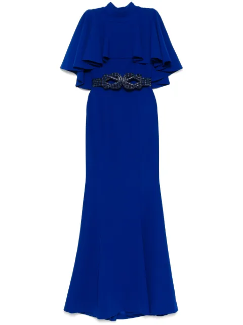 Saiid Kobeisy fitted crepe long dress Blue RTWSS25LE14