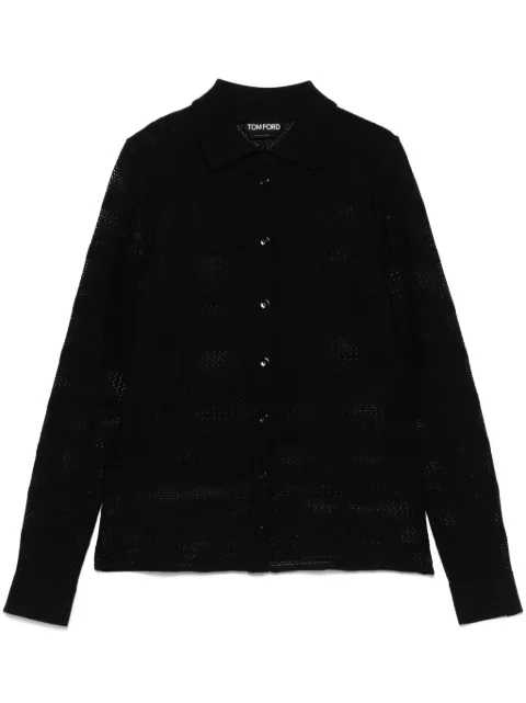 TOM FORD open-knit shirt Black CAK373YAX844