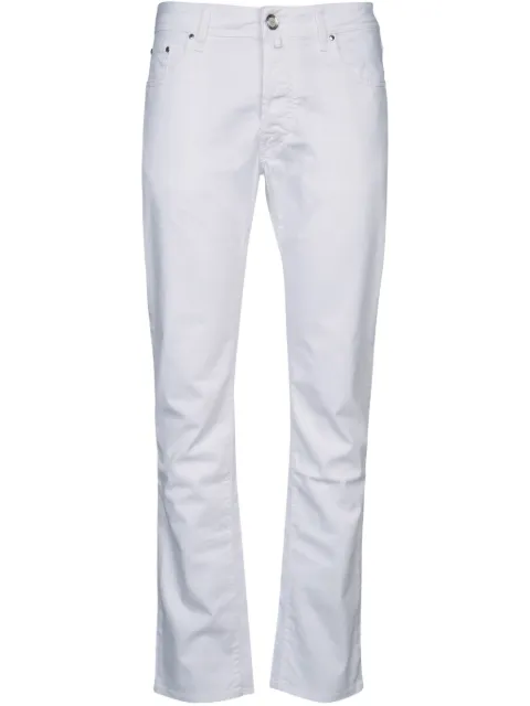Jacob Cohën Bard logo-patch trousers White JUMQE004054S3756TR