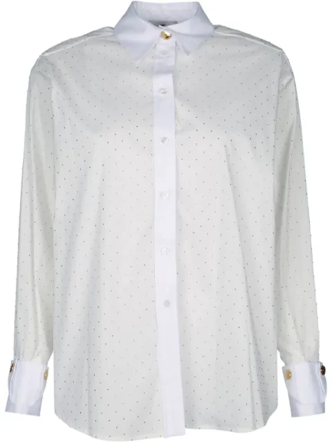 Elisabetta Franchi rhinestone-embellished poplin shirt White CA00451E2