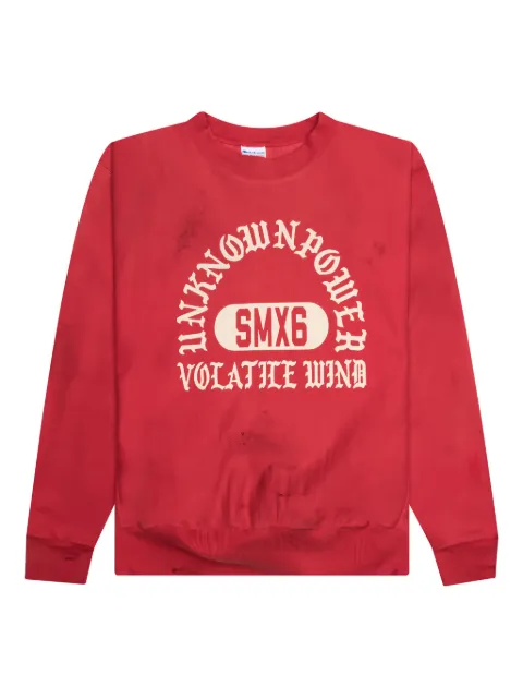 SAINT MXXXXXX Unknown PWR crew-neck sweatshirt Red SMS230000044