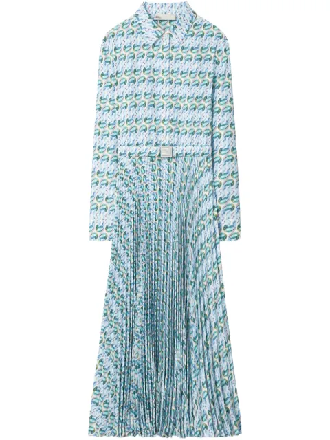 Tory Burch graphic-print twill dress Blue 167521