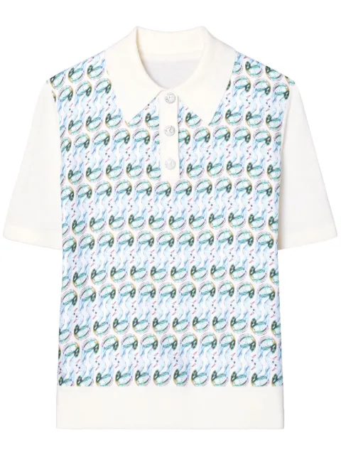 Tory Burch T Monogram polo top Blue 147959