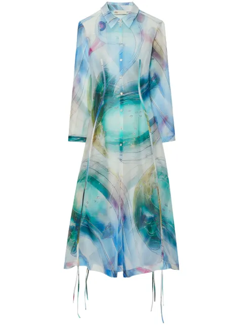 Tory Burch silk organza dress Blue 169646