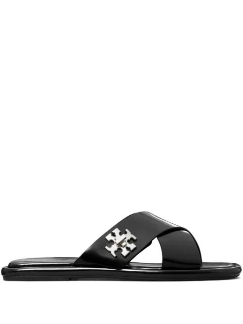 Tory Burch leather slides Black 170611