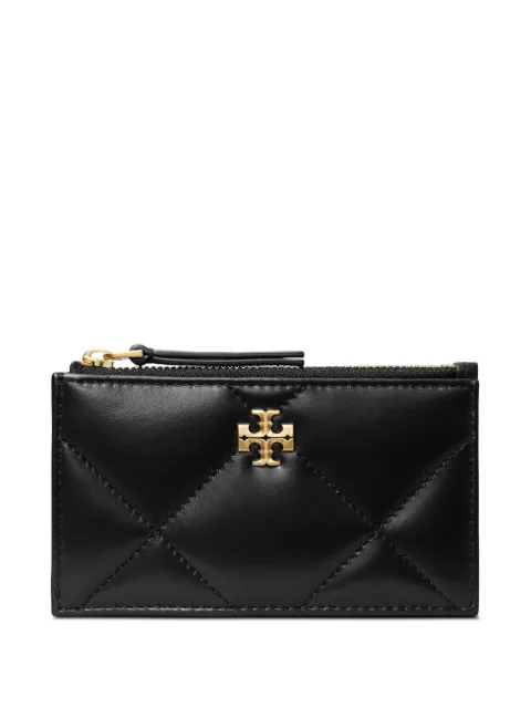 Tory Burch Kira diamond quilt zip card case Black 158629
