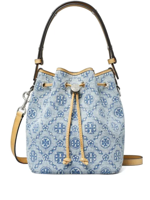 Tory Burch T monogram denim bucket bag Blue 167762