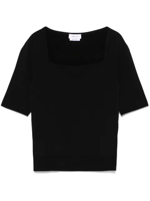 Alexander McQueen fine-knit T-shirt Black 817179Q1BCK1000