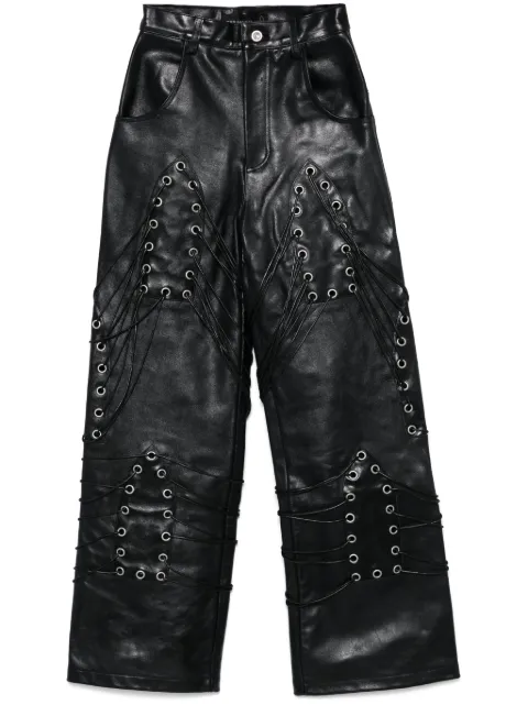 Who Decides War Grommet trousers Black WIDELEGGROMMETPANT