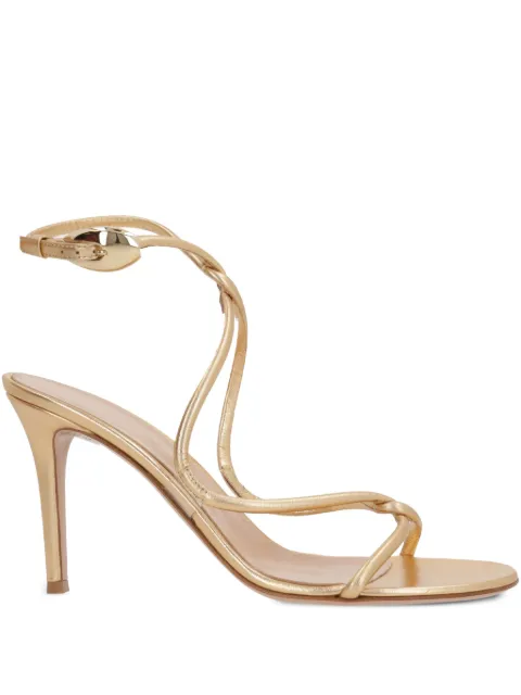 Gianvito Rossi 85mm Black Mamba sandals Gold G3257585RICNIG