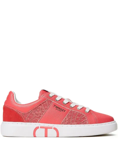 TWINSET lace-panelled sneakers Red 231TCP042