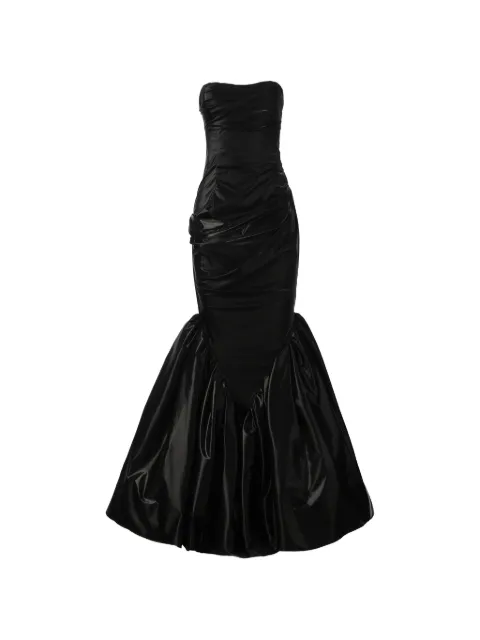 Almaz Blackout gathered-detail gown Black DR0401SS25