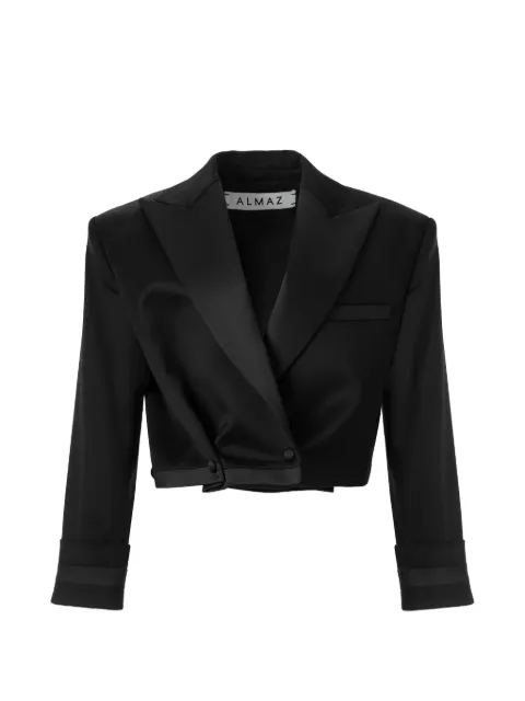 Almaz satin-trimmed cropped blazer Black BL0401SS25