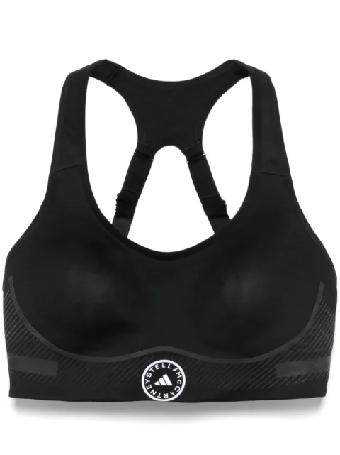 adidas by Stella McCartney logo-patch racerback sports bra Black JD8407