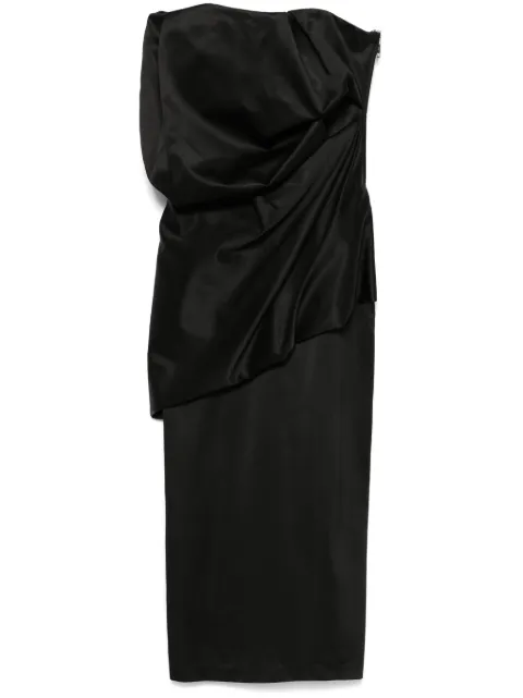 Almaz block draped midi dress Black DR0901SS25