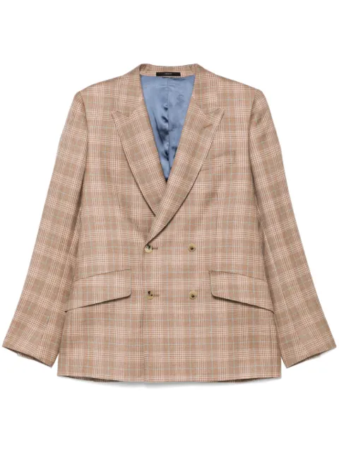 Paul Smith checked double-breasted blazer Brown M1R2328P02633