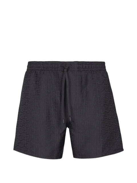 Balmain PB Labyrinthe monogram swim shorts Black FBWB64150000