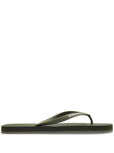 DSQUARED2 logo-embossed flip flops Green FFM000117200001