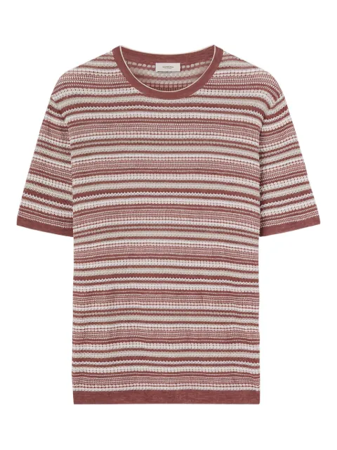 Agnona Linsee jacquard striped knit T-shirt Red KT09U257E1210
