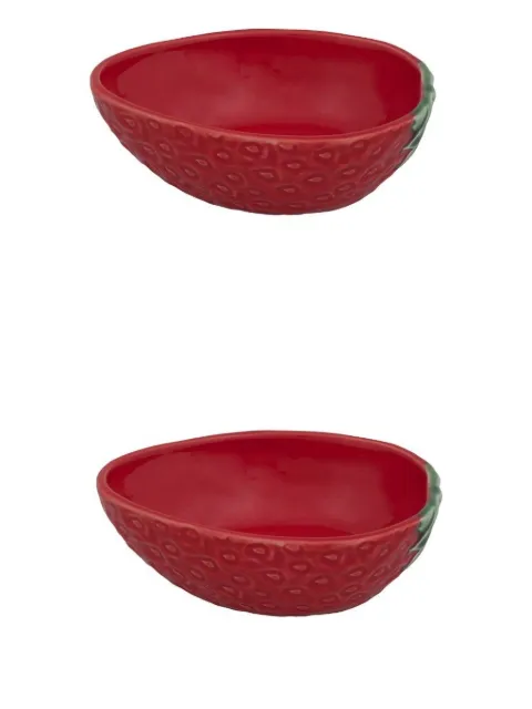 Bordallo Pinheiro small Strawberries bowl set Red 65004476SET2