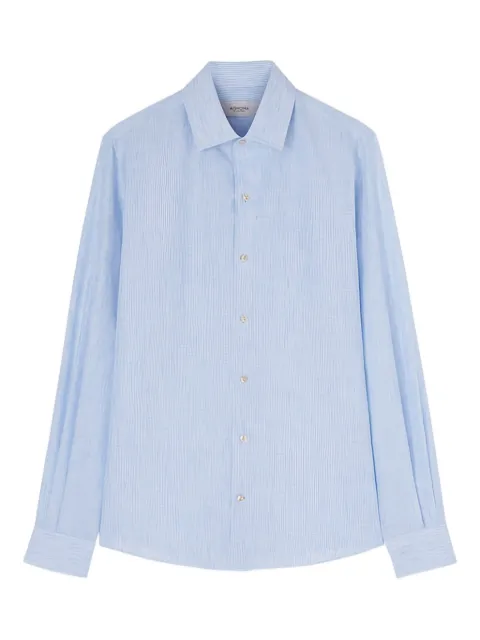 Agnona striped linen shirt Blue TD07U1R3001