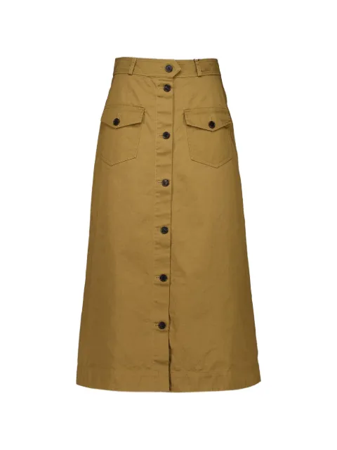 Saint Laurent front-pocket buttoned skirt Brown 817344