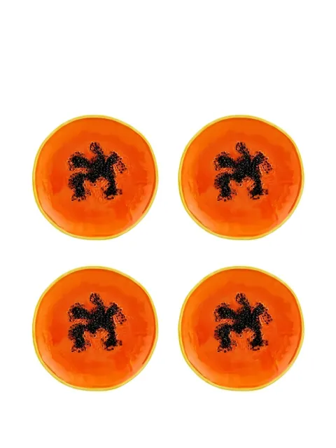 Bordallo Pinheiro Papaya dessert plate set Orange 65029335SET4
