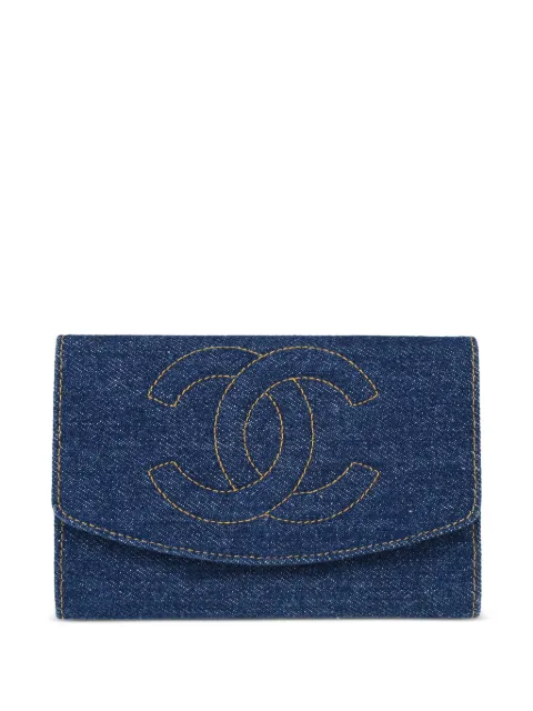 CHANEL Pre-Owned 1997 denim wallet Blue 4738910