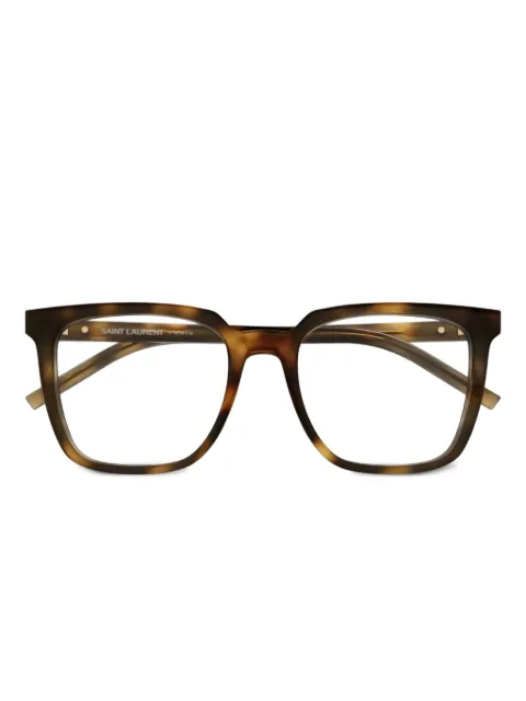 Saint Laurent Eyewear logo-plaque glasses Brown SLM146OPT