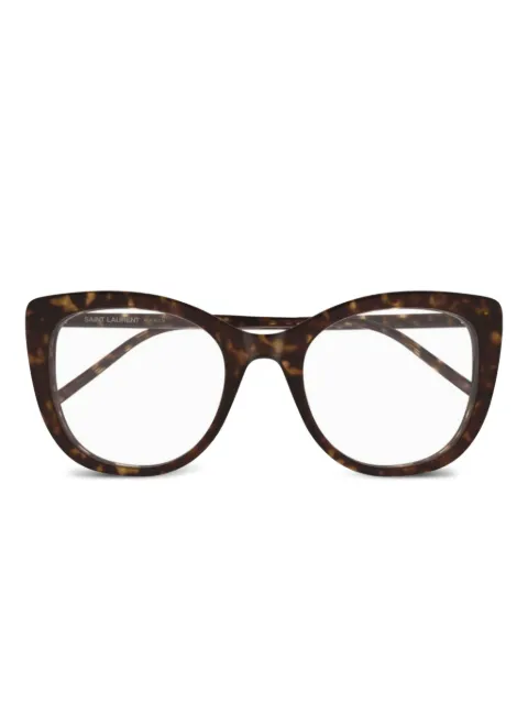 Saint Laurent Eyewear logo-print glasses Brown SL778