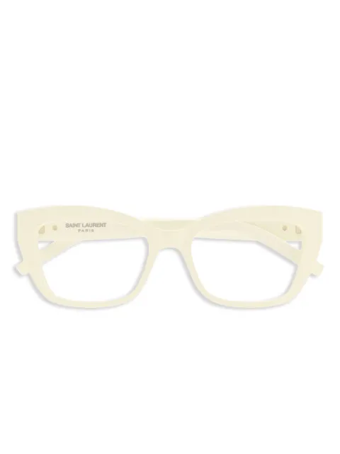 Saint Laurent Eyewear logo-plaque glasses Neutrals SLM117