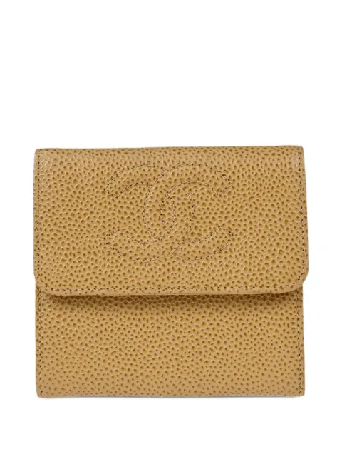 CHANEL Pre-Owned 2002 bi-fold leather wallet Neutrals 7793844