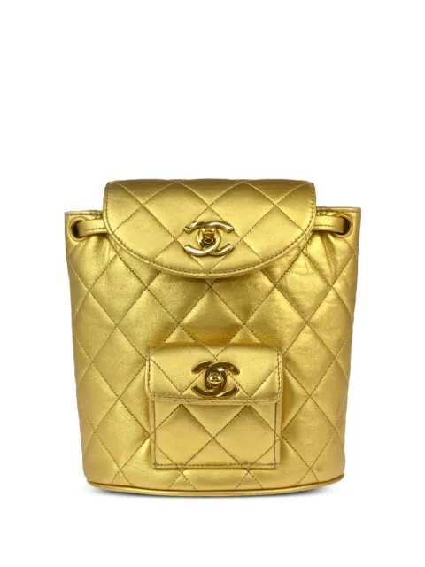 CHANEL Pre-Owned 1992 small Duma backpack Gold 2962497