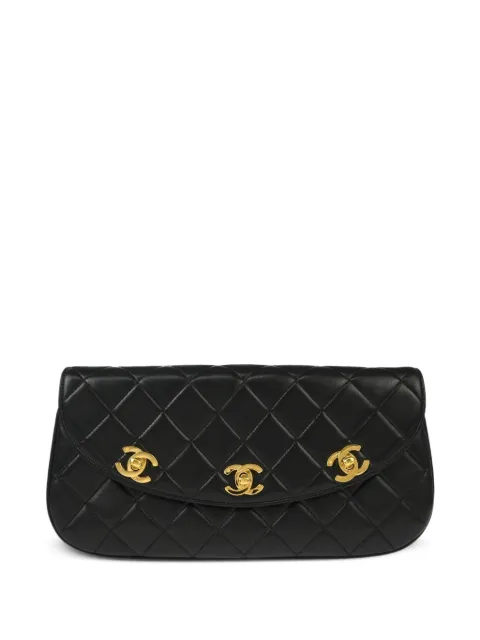 CHANEL Pre-Owned 2016 quilted clutch bag Black 2339599