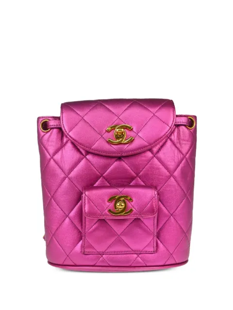 CHANEL Pre-Owned 1992 small Duma backpack Pink 2958415