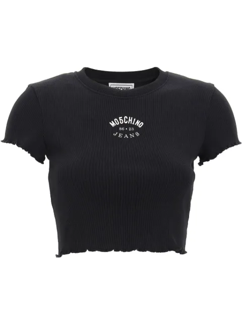 MOSCHINO JEANS ribbed T-shirt Black A120632301555