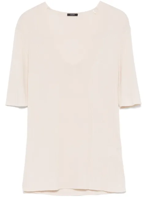 JOSEPH merino ribbed T-shirt Neutrals JF009006