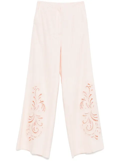 TWINSET floral-embroidered trousers Pink 251TP2165