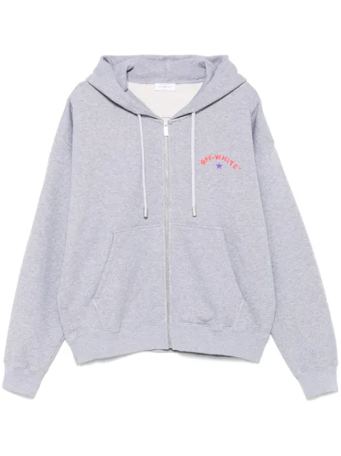 Off-White logo-print hoodie Grey OMBE015S25FLE0020810