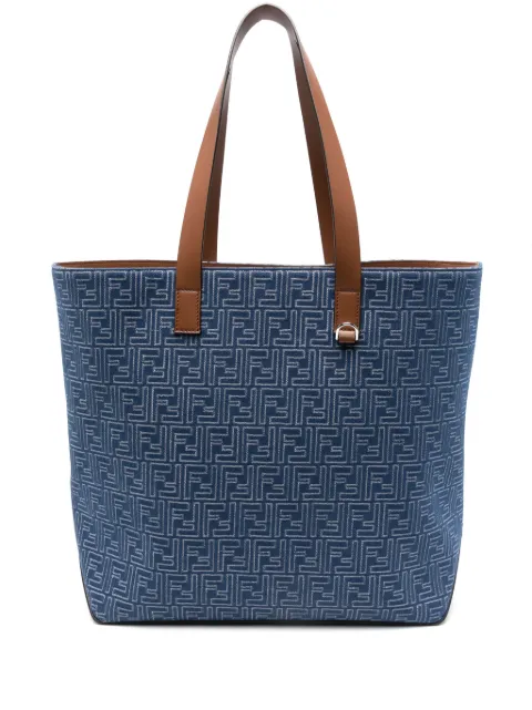 FENDI medium FF Jacquard shopping bag Blue 7VA657AUGO