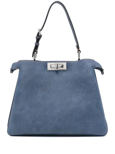 FENDI medium Peekaboo leather tote bag Blue 8BN353AUR3