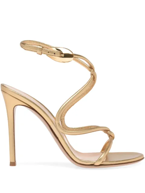Gianvito Rossi 105mm Black Mamba sandals Gold G3253315RICNIG