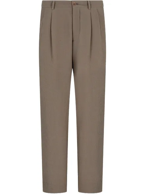 Giorgio Armani pleat-detail trousers Neutrals GM000922TE114497