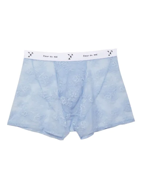 Fleur Du Mal Bouquet Lace boxer brief Blue SH01020549