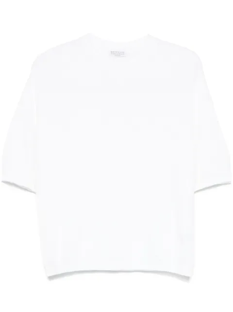 Brunello Cucinelli knitted T-shirt White M19252000C159
